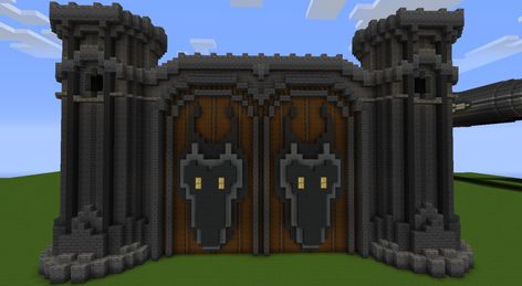 Minecraft Doors Design, Big Door Minecraft, Big Door Design, Gate Design Minecraft, Door Design Minecraft, Minecraft Door Design, Minecraft Door, Minecraft Kingdom, Dragon Gate