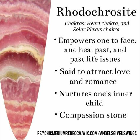 Rhodochrosite crystal meaning Gray Witchcraft, Gemstones Meaning, Story Thoughts, Crystal Knowledge, Crystal Identification, Rhodochrosite Jewelry, Magic Energy, Rhodochrosite Crystal, Crystal Rocks