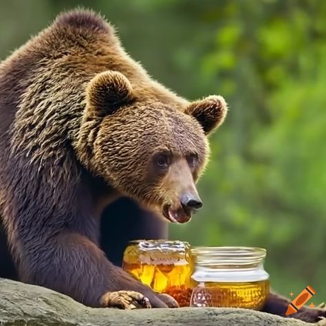 Honey Photography People, Bear Honey, Bear Eating Honey, Bear Eating Honey Drawing, Jar Of Honey Aesthetic, Proposal Photos, Honey Jar, Honey