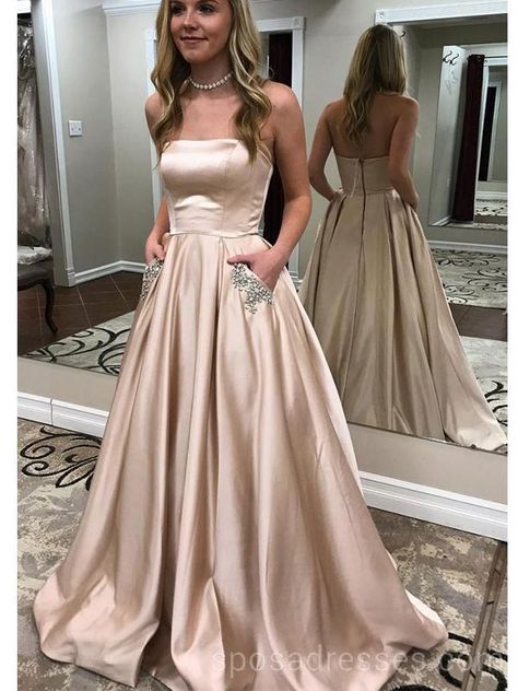 Cheap Red Prom Dresses, Gold Prom Dresses Long, Fancy Prom Dresses, Prom Couples, Gold Prom Dresses, Winter Formal Dresses, Dresses With Pockets, Prom Dresses With Pockets, Prom Proposal