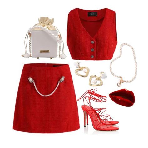 Trendy Outfits For Teens, Swag Outfits For Girls, Fashionista Clothes, Color Rojo, Red Outfit, Kpop Fashion Outfits, Fancy Outfits, Women's Wardrobe, Swag Outfits