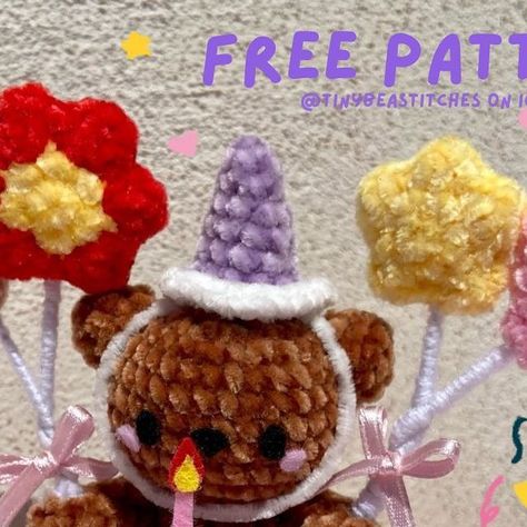 Crochet Birthday Gifts Free Patterns, Birthday Gifts Crochet, Crochet For Birthday, Birthday Crochet Ideas, Birthday Crochet Gift Ideas, Crochet Birthday Gifts, Birthday Crochet, Quick Crochet Projects, Crochet Toys Free Patterns