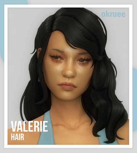 valerie hair | okruee on Patreon Cc Clothes, Pelo Sims, Sims 4 Mm Cc, Sims 4 Characters, Sims 4 Mm, The Sims 4 Download, Sims Four, Sims 4 Cc Packs, Sims 4 Collections