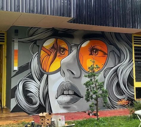 Your Street Art Utopia | By @bang.lambok in Medan, Indonesia. | Facebook Miami Vibes, Chameleon Art, Town Art, Installation Street Art, Mural Art Design, Street Art Utopia, Wall Street Art, Wall Painting Art, Street Mural