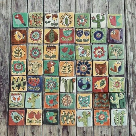 Polymer Art, Ceramic Projects, Ceramic Tile Art, Faux Tiles, Ceramic Wall Art, Hand Built Pottery, Clay Tiles, Pottery Crafts, Diy Pottery