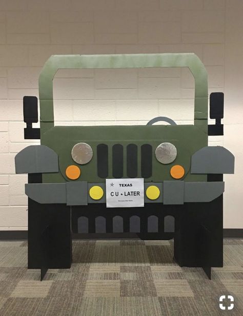 Girls Camp Army Military Battalion Theme | All Things Thrifty Army Birthday Parties, Jurassic Park Birthday, Safari Jeep, Jungle Thema, Jungle Decorations, Army's Birthday, Army Party, Jungle Theme Parties, Jungle Theme Birthday