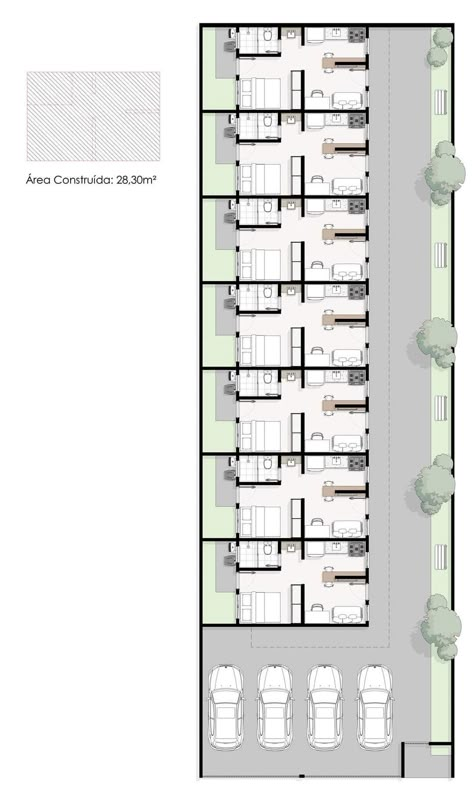 Small Row House Design, Hotel Room Design Plan, Row House Design, Small Apartment Building, Hotel Floor Plan, Affordable House Plans, House Floor Design, Building Plans House, Apartment Floor Plans