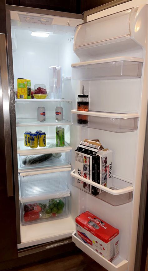 Foodstuffs In Fridge, Fridge Format, Food Stuff In Fridge, Empty Fridge Picture, Alcohol Fridge, Fridge Pictures, Kitchen Snap, Empty Refrigerator, On Top Of Fridge