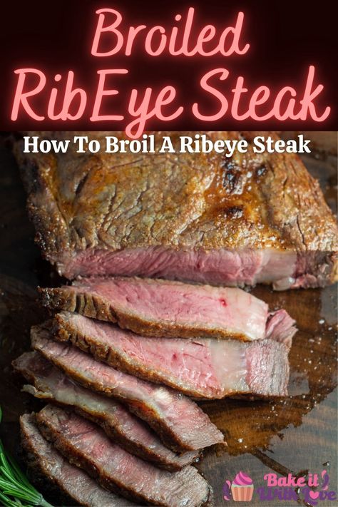 You'll be amazed how easy it is to achieve steakhouse-worthy flavor in a matter of minutes with this super simple broiled ribeye steak recipe! This method guarantees a tender, juicy ribeye that is melt-in-your-mouth delicious! #bakeitwithlove #ribeyesteak #broiledsteak #steak #dinner #keto #lowcarb Reverse Sear Ribeye, Easy Steak Recipe, Reverse Sear Steak, Rib Eye Recipes, Cooking Ribeye Steak, Broiled Steak, Roast In The Oven, Grilled Garlic, Ribeye Steak Recipes