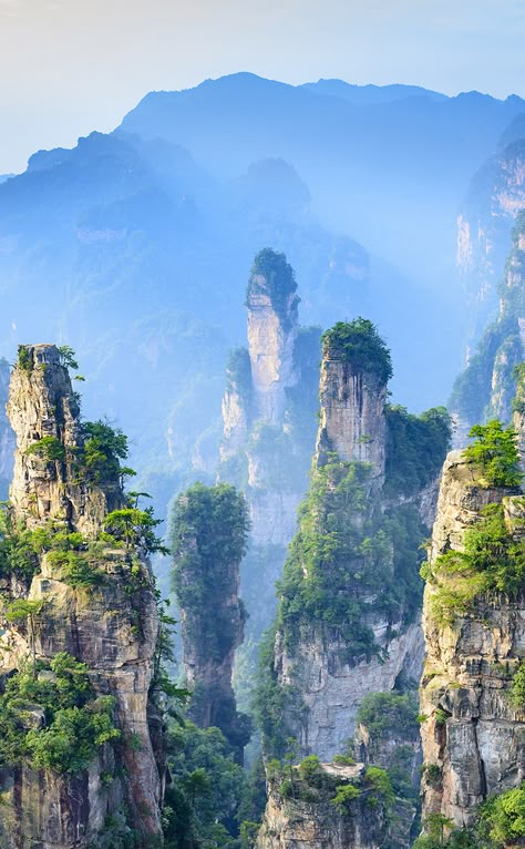 Zhangjiajie National Forest Park, Mountain Landscape Photography, Zhangjiajie, Forest Park, Beautiful Landscape Wallpaper, Beautiful Places Nature, Tourist Spots, Tourist Places, Beautiful Mountains