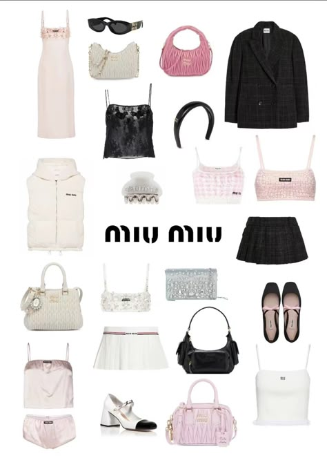 Miu Miu Girl Aesthetic, Miu Miu Aesthetic Outfits, Prada Moodboard, Charlotte York Aesthetic, Verano Aesthetic, Japan Outfit Ideas, Prada Outfits, Daisy Marc Jacobs, Ariana Grande Cat