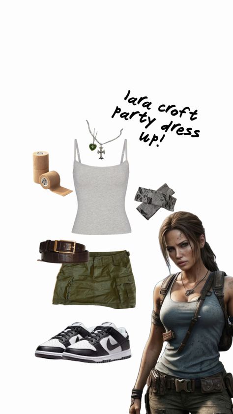 lara croft dress up part fit! Laura Croft Costume, Lara Croft Outfit, Lara Croft Cosplay, Laura Croft, Hallowen Ideas, Halloween Party Outfits, Halloween Costume Outfits, Halloween Inspo, Lara Croft