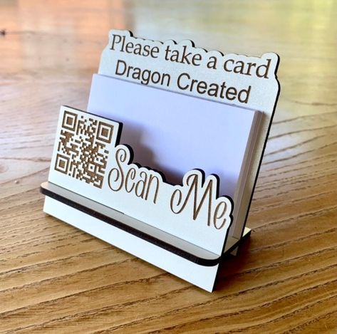 Wooden Business Card Holder, Wooden Business Card, Wooden Cards, Business Card Holders, Personalised Box, Qr Code, Craft Fairs, Business Cards, Laser Engraving