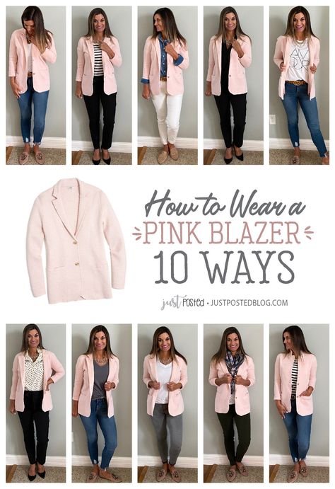 How to Wear a Pink Blazer Ten Ways – Just Posted Pink Blazer Outfit, Mode Ab 50, Blazer Outfits Casual, Blazer Outfit, Stylish Work Outfits, Pink Blazer, Casual Work Outfits, Blazer Outfits, Work Outfits Women