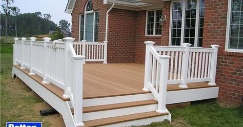 painted deck red brick | wooden deck red brick house - Google Search | Cool Ideas | Pinterest ... Outdoor Deck Decorating, Deck Colors, Deck Paint, Patio Deck Designs, Trex Deck, Deck Designs Backyard, Deck Projects, Red Brick House, Front Deck