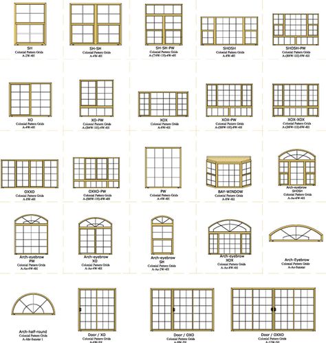 Grid Options | Vinyl Window Factory Picture Windows Living Room, Indian Window Design, Aluminum Windows Design, Colonial Windows, Types Of Windows, Grill Designs, Home Window Grill Design, Window Grids, House Window Design