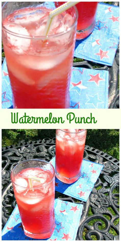 Watermelon Punch Recipe Punch Recipes Alcoholic, Drinks Watermelon, Watermelon Cocktails, Birthday Cookout, Hippie Juice, Cookout Ideas, Watermelon Punch, Watermelon Recipe, Summertime Cocktail