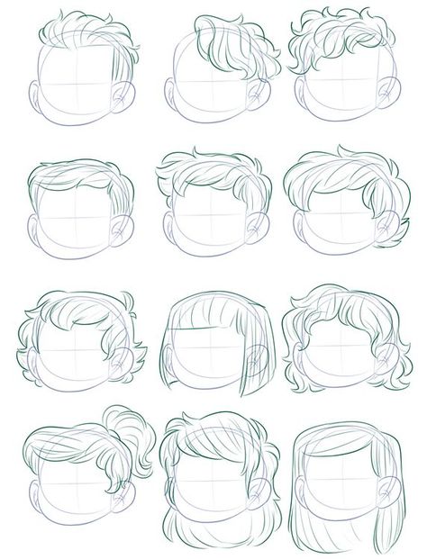 hair templates - Télécharger - 4shared - MH Presents Kawaii Drawings People, Chibi Hairstyles Reference, Chibi Hair Styles, Hair Cuts Drawing, Chibi Hair Female, Chibi Art Style Hair, Crazy Hair Drawing, Chibi Hair Reference, Simple Hair Drawing