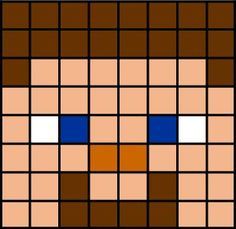 Steve's head Minecraft Steve Head, Minecraft Party Supplies, Minecraft Quilt, Minecraft Beads, Minecraft Pattern, Pixel Art Minecraft, Modele Pixel Art, Minecraft Steve, Diy Minecraft