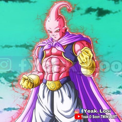 Majin Oc Male, Kid Buu Art, Buu Dbz, Dragon Ballz Goku, Zed League Of Legends, Dragon Ball Painting, Futuristic Armour, Cool Dragons, Dragon Ball Super Art