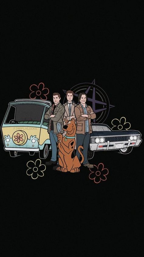 Black Impala, Supernatural Background, Scooby Doo Images, Scooby Doo Mystery Incorporated, Supernatural Tattoo, Supernatural Fan Art, Halloween Wallpapers, Supernatural Wallpaper, Supernatural Art