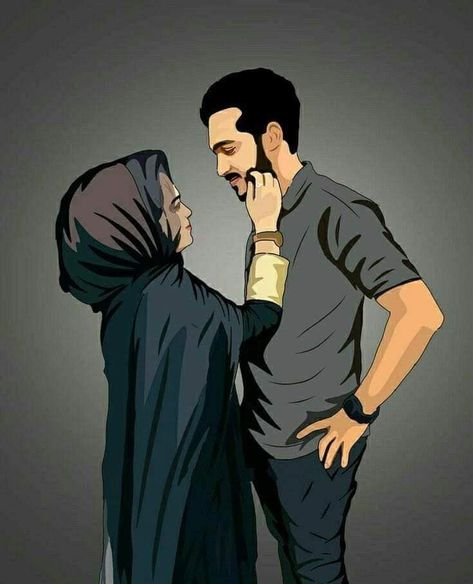 Lovely pic Love Cartoon Couple, Couple Dpz, Couple Cute, Cool Boy Image, Black And White Art Drawing, Anime Muslim, Cute Muslim Couples, Cartoon Girl Drawing, Cute Couple Drawings