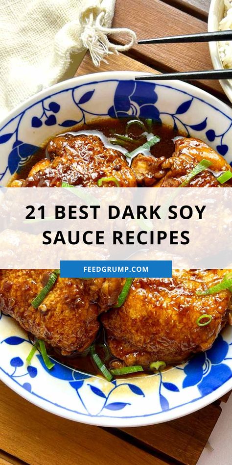 plate of three cup chicken in dark soy sauce Recipes With Sweet Soy Sauce, Dark Soy Sauce Recipe, Soy Sauce Recipes, Sweet Soy Glaze, Soya Sauce Chicken, Soy Glaze, Recipes With Soy Sauce, Vegan Stir Fry, Sweet Soy Sauce