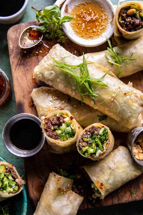 Thai Basil Beef Rolls, Basil Beef, Thai Basil Beef, Beef Rolls, Half Baked Harvest Recipes, Beef Wraps, Thai Beef, Beef Roll, Harvest Recipes