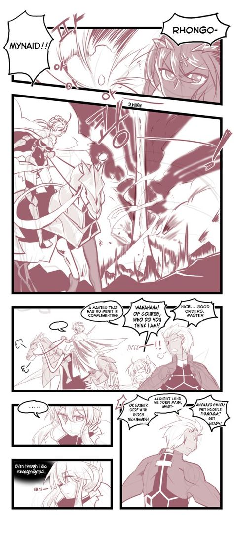 Shirou And Lancer Artoria, Shirou X Arturia Lancer, Archer Emiya X Artoria Lancer, Archer Emiya Comic, Emiya Fgo, Artoria Pendragon Lancer, Fate Emiya, Emiya Archer, Fate Archer