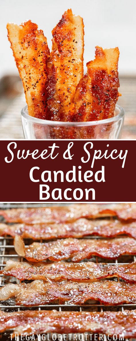 Bacon Maple Syrup, Candied Bacon Recipe, Brown Sugar Bacon, Bacon Appetizers, Bacon Recipe, Baked Bacon, Candied Bacon, Delicious Snacks Recipes, Bacon Recipes