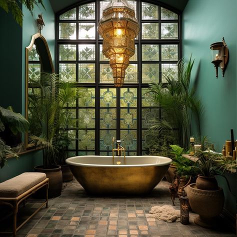 Moroccan Decor Bathroom, Moroccan Inspired Bathroom, Maximalist Bathroom, Rustic Tiles, Girl Bathrooms, Turquoise Walls, Rustic Tile, Bathroom Color Schemes, Small Bathroom Makeover