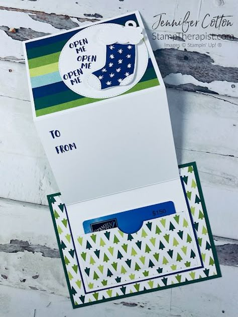 Gift Card Cards Diy, Sending Cheer Stampin Up Tags, Stampin Up Christmas Gift Tags 2023, Homemade Gift Card Holders, Gift Card Holders Stampin Up Tutorials, Sending Cheer Stampin Up Cards, Stampin Up Sending Cheer, Stampin Up Gift Card Holder Ideas, Stampin Up Gift Tags