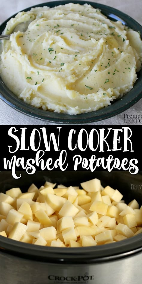 Easy Slow Cooker Mashed Potatoes Recipe. How to make a large batch of mashed potatoes in a Crock-Pot. It's so easy! Cook and mash in the slow cooker, no draining required! Serve from the slow cooker and you have one less dish to clean. Slow Cooker Mashed Potatoes, Buttermilk Mashed Potatoes, Holiday Meal Prep, Chili Cheese Burger, Crockpot Mashed Potatoes, Chili Burger, Crock Pot Potatoes, The Magical Slow Cooker, Best Mashed Potatoes