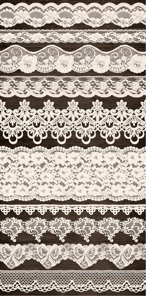 Beautiful wedding lace clipart set with seamless lace images in ivory color. Images are made from real lace carefully selected in fabric shop, scanned and then digitally colored to create these very realistic clipart images with all the tiny and charming real lace imperfections. Lace Clipart, Clipart Vintage, Lace Painting, Wedding Themed, Simple Leaf, Wedding Clipart, Boho Geometric, Wedding Lace, Clip Art Borders