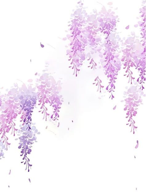 Wisteria Art, Wisteria Design, Trailing Flowers, Flower Pattern Drawing, Wisteria Tree, Blue Drawings, Purple Flowers Wallpaper, Romantic Art, Background Vintage