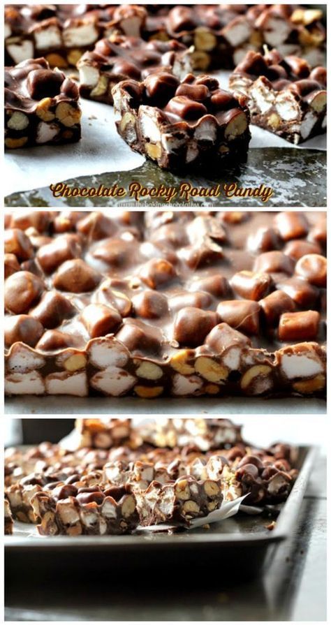 Rocky Road Candy, Christmas Candies, Fudge Candy, I Want Candy, Candy Recipes Homemade, Food Candy, Christmas Candy Recipes, Candy Treats, Homemade Candy