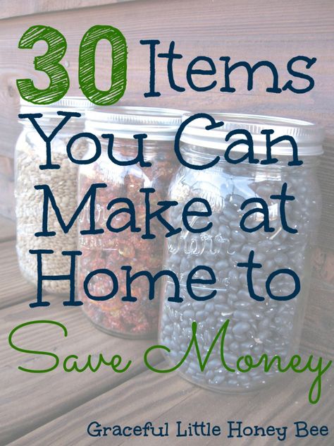 Find recipes for 30 common items that you can make at home including ranch seasoning, cough syrup, brownie mix and more! Things To Make At Home, Homemade Ranch Seasoning, Savings Ideas, Flour Bread, Money Savings, Ranch Seasoning, Things To Make, Frugal Meals, Brownie Mix