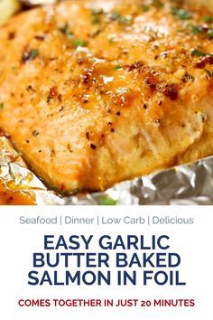 Foil Baked Salmon Recipes, Baked Salmon Foil Packets, Baked Salmon Recipes Oven Easy Videos, Salmon Recipes Foil Packets, Salmon Dinner Ideas Baked, Garlic Butter Salmon Baked, Salmon Recipes Baked In Foil, Salmon Recipes Videos, Baked Salmon Recipes Oven Easy