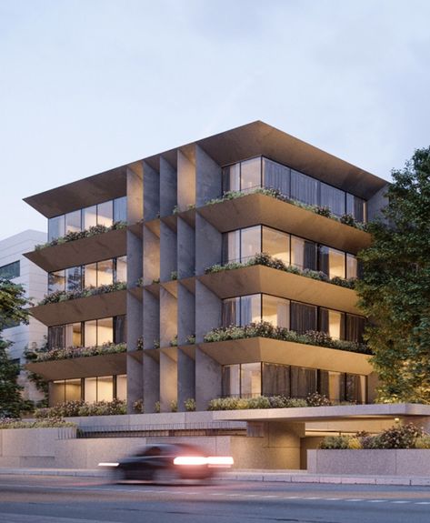 Corner Apartment Building, Luxury Apartment Building Exterior, Luxury Apartment Complex Exterior, Wooden Facade Apartment Building, Apartment Building Exterior, Low Rise Apartment Building Architecture, Scda Architects, Condominium Architecture, Infill Apartment Building