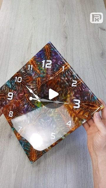 Clock Resin Ideas, Wood Resin Clock, Resin O'clock, Rectangle Resin Clock, Unique Resin Wall Clock, Creative Woodworking, Resin Clock, Clock Mechanism, Amazing Ideas