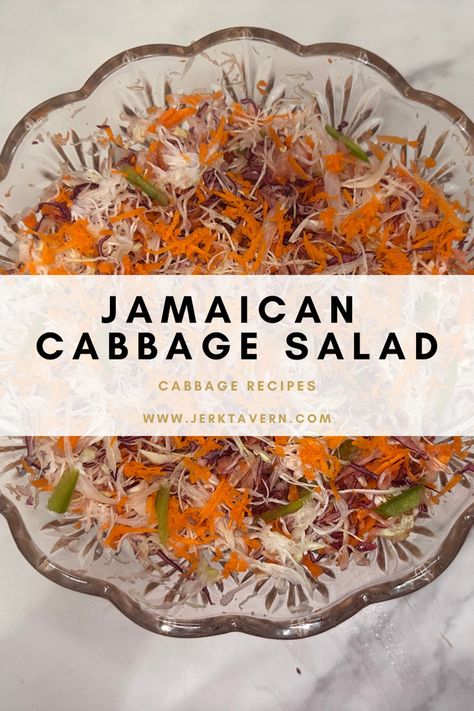 How to make Jamaican Vegetable Salad Recipe | Caribbean Cabbage Salad Jamaican Salad, Healthy Cabbage Salad, Jamaican Cabbage, Brussel Sprout Slaw, Oxtail Stew Recipe, Raw Salad Recipes, Healthy Cabbage, Sweet Salad, Bbq Cauliflower