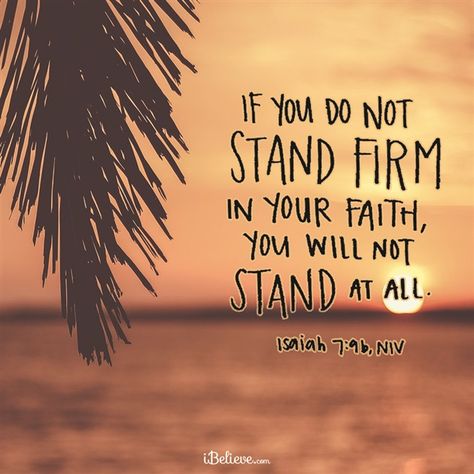 If You Do Not Stand Firm in Your Faith - Inspirations Stand Firm In Your Faith, Wendy's Frosty, Spiritual Fitness, Today's Inspiration, Worship Lyrics, 7 Sins, Bible Verse Pictures, Inspirational Blogs, Faith Encouragement