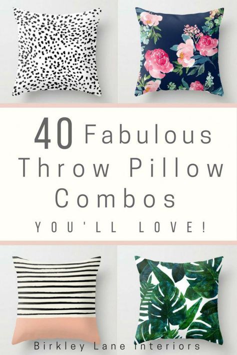 Instantly update your living room and learn how to mix and match pillows on a sofa by using one of these throw pillow combinations I've already styled for you! You'll be happy you did! #pillowoncouch Throw Pillow Combos, Mix And Match Pillows, Cushion Arrangement, Floral Couch, Pillow Combinations, Throw Pillow Combinations, Throw Pillow Inspiration, Spring Throw Pillows, Diy Throw Pillows