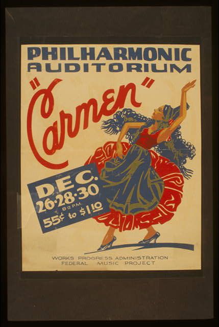 "Carmen" Social Awareness Poster, Image Book, Works Progress Administration, Wpa Posters, Theatre Posters, Graphic Communication, Found Footage, Vintage Theatre, Poster Graphics