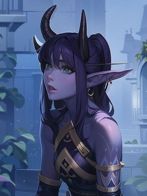 Teifling Character Art, Dnd Tiefling Character Design, Teifling Character Design, Tiefling Character Art, Fantasy Person, Demon Dnd, Tiefling Woman, Tiefling Oc, Purple Tiefling