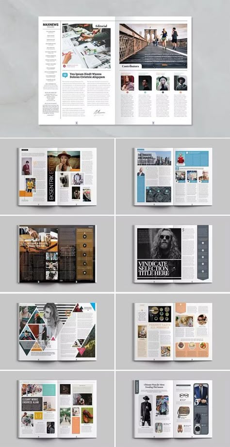 Indesign Magazine Template Layout Design, Magazine Page Design, Magazine Page Layouts, Mises En Page Design Graphique, Magazine Layout Inspiration, Magazine Design Inspiration, Indesign Magazine, Photobook Design, Brochure Design Creative