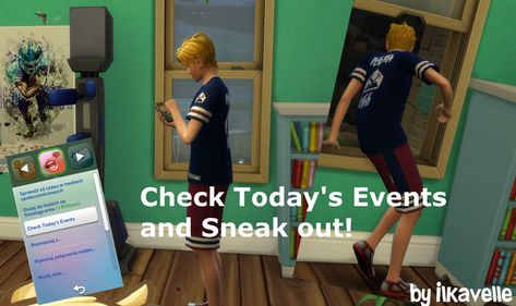 Check Today's Events and Sneak out | ilkavelle on Patreon Sims 4 Sneaking Out Mod, Sims 4 Teen Cc, High School Experience, Gossip Girl Reboot, The Sims 4 Packs, Casas The Sims 4, Sims 4 Teen, College Parties, High School Years