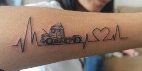 Tattoos For Dad Memorial, Dad Tattoos, In Memory Of Dad, Cool Tattoos, Tattoo Designs, Trailer, Trucks, Collage, Tattoos