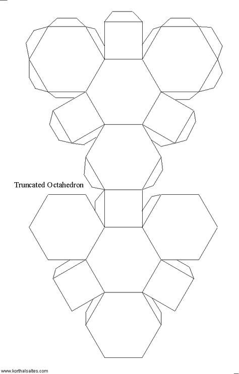 Paper Model of a Truncated Octahedron Carton Diy, Crea Fimo, Paper Box Diy, Origami And Kirigami, Papercraft Templates, Math Art, Paper Art Craft, Paper Model, Paper Crafts Origami