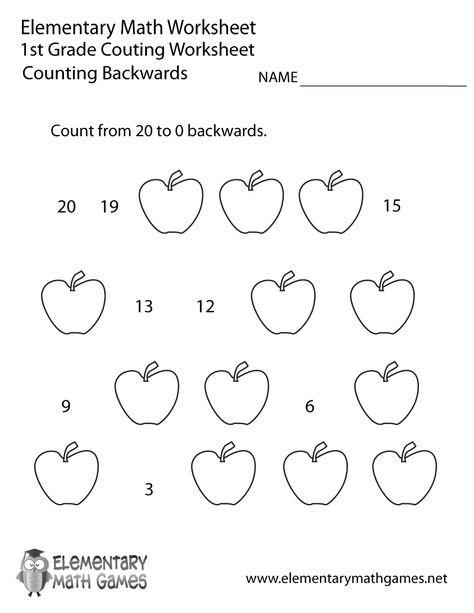 First Grade Counting Backwards Worksheet Printable Reverse Counting Worksheet, Back Counting 20 To 1 Worksheet, Math Pages For 1st Grade, Grade 1 Mathematics Worksheets, Maths Work Sheet For Grade 1, Count Backwards From 20, Mathematics Worksheets For Grade 1, Backward Counting Worksheets, Backward Counting 20 To 1 Worksheet